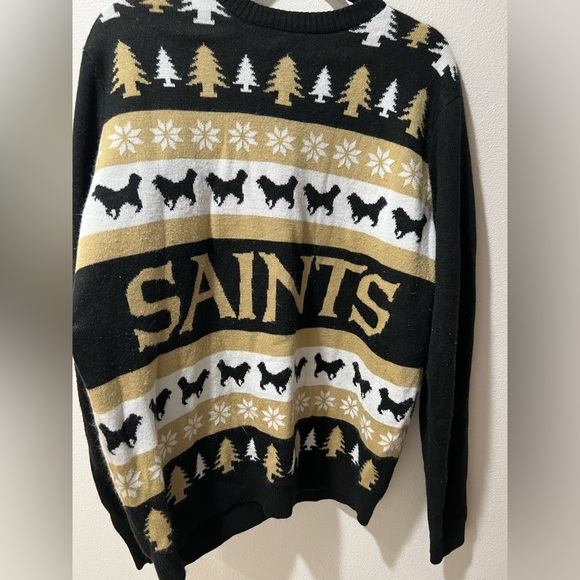 Saints Black and Gold Men's Holiday Christmas Sweater, size XL, GUC, Nola, NFL - Picture 2 of 5